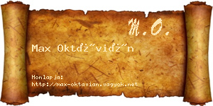 Max Oktávián névjegykártya